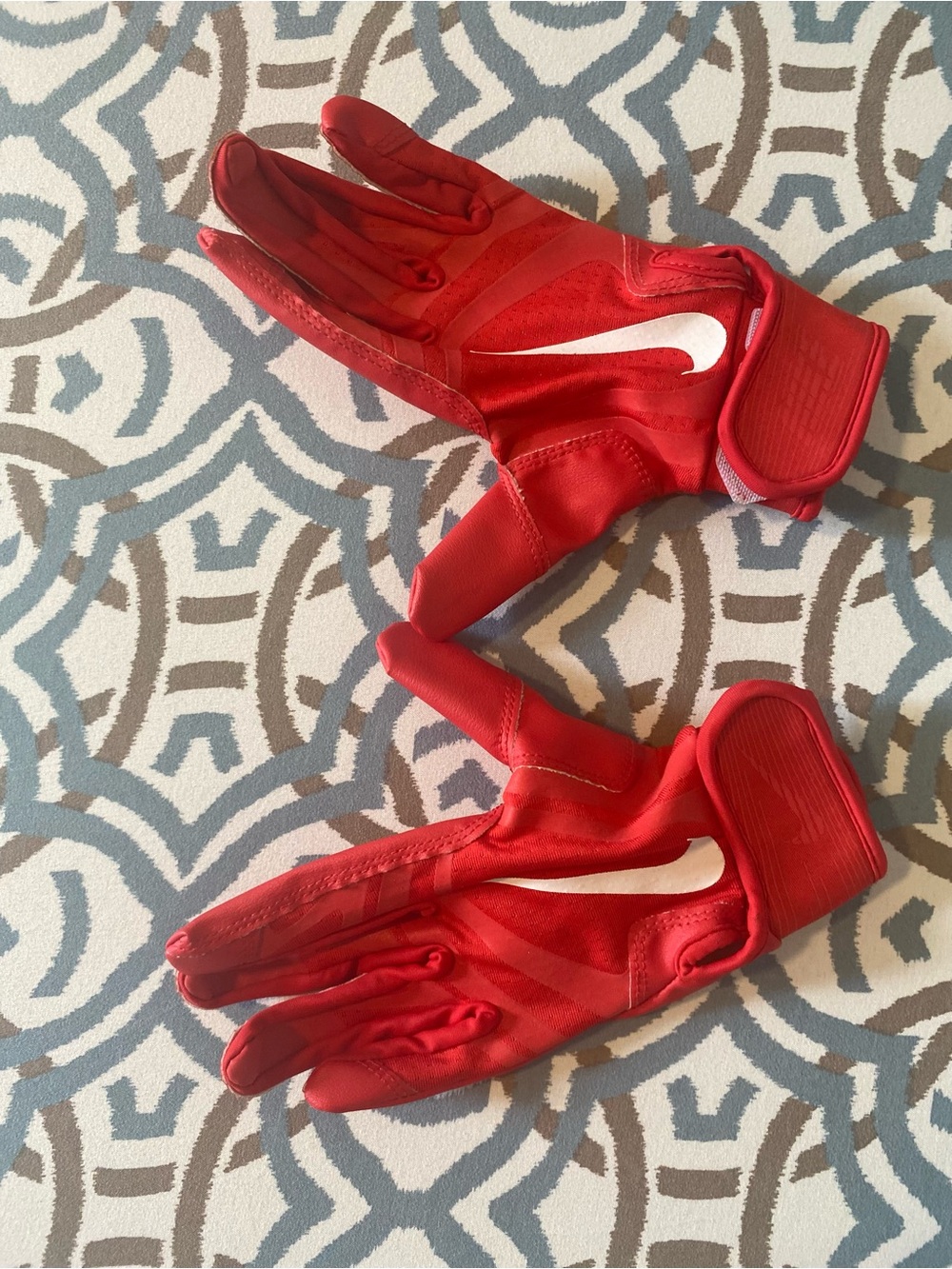 Nike Red Gloves with White Swoosh Accent
